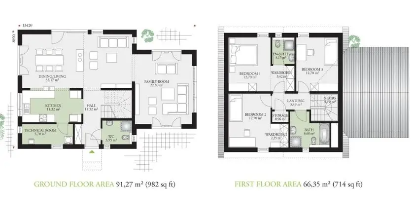 Denah Rumah 1 Setengah Lantai Luas Leluasa